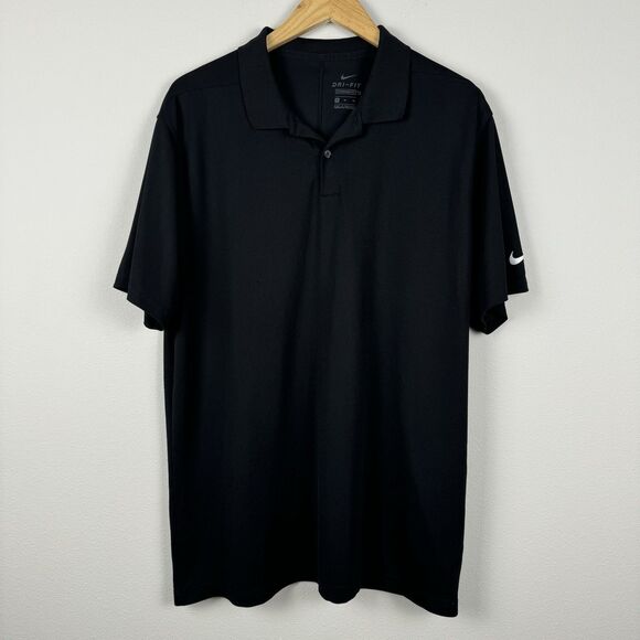 Nike Golf Dri-FIT Men’s Polo Shirt Black Size XL Breathable Performance Stretch - Picture 1 of 7